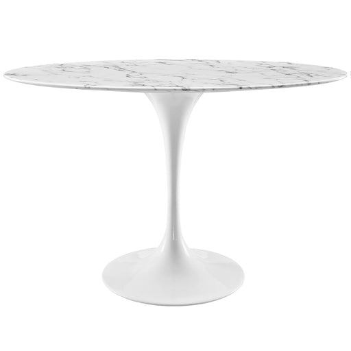 Lippa 48" Oval Artificial Marble Dining Table 2021-WHI