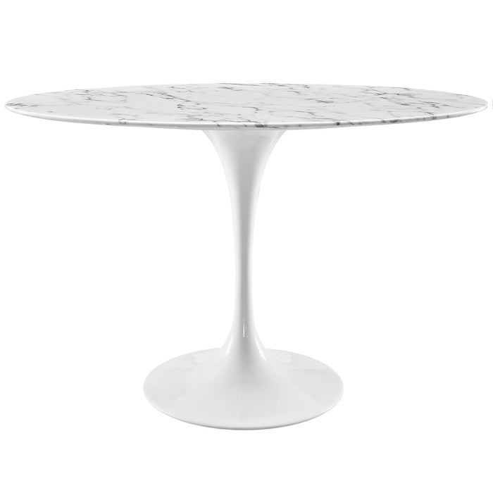 Lippa 48" Oval Artificial Marble Dining Table 2021-WHI