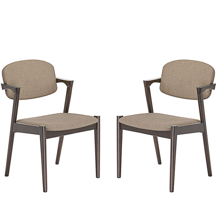 Spunk Dining Armchair Set of 2 2045-WAL-LAT-SET