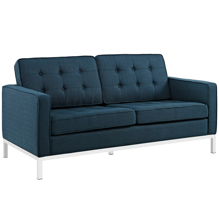 Loft Upholstered Fabric Loveseat 2051-AZU