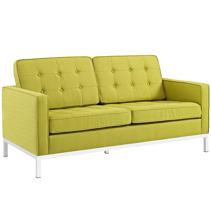 Loft Upholstered Fabric Loveseat 2051-WHE