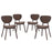 Murmur Dining Side Chair Set of 4 2063-WAL-BRN-SET