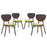 Murmur Dining Side Chair Set of 4 2063-WAL-GRN-SET