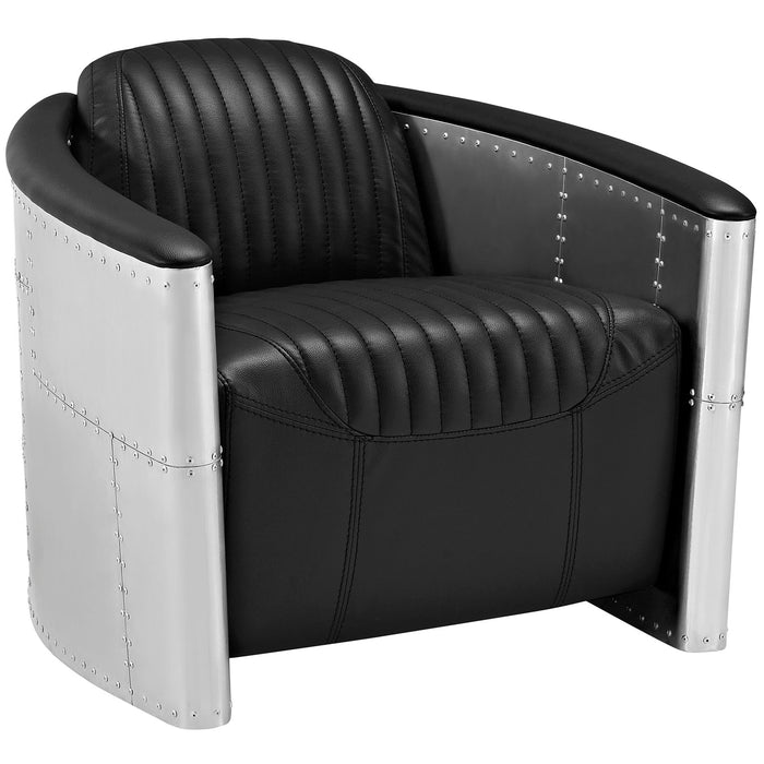 Visibility Upholstered Vinyl Lounge Chair 2071-BLK