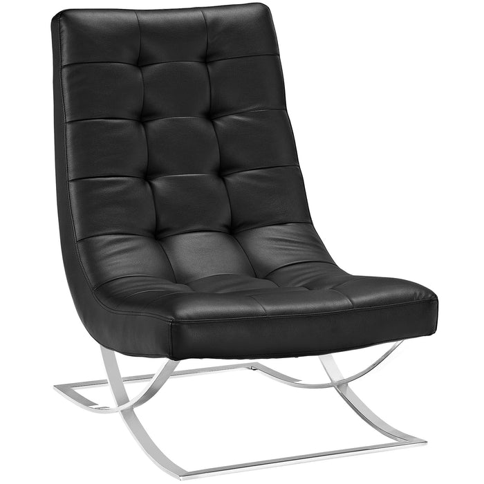 Slope Upholstered Vinyl Lounge Chair 2076-BLK