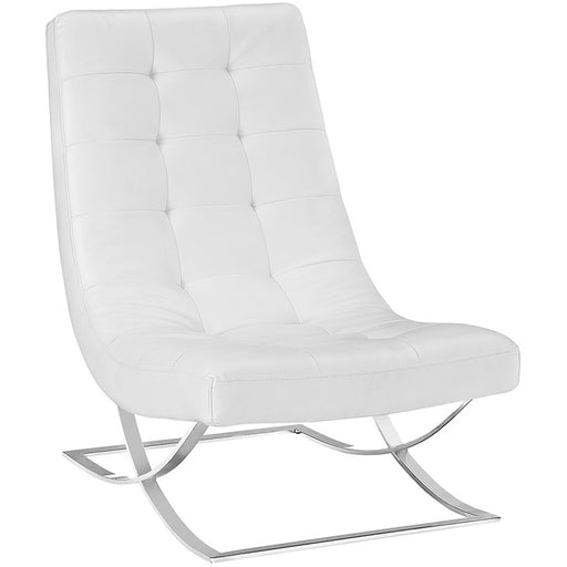 Slope Upholstered Vinyl Lounge Chair 2076-WHI