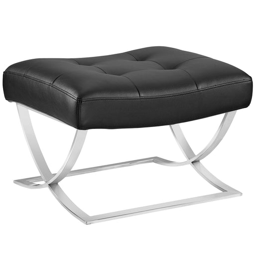 Slope Upholstered Vinyl Ottoman 2078-BLK