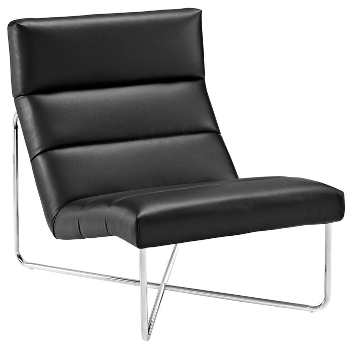 Reach Upholstered Vinyl Lounge Chair 2080-BLK