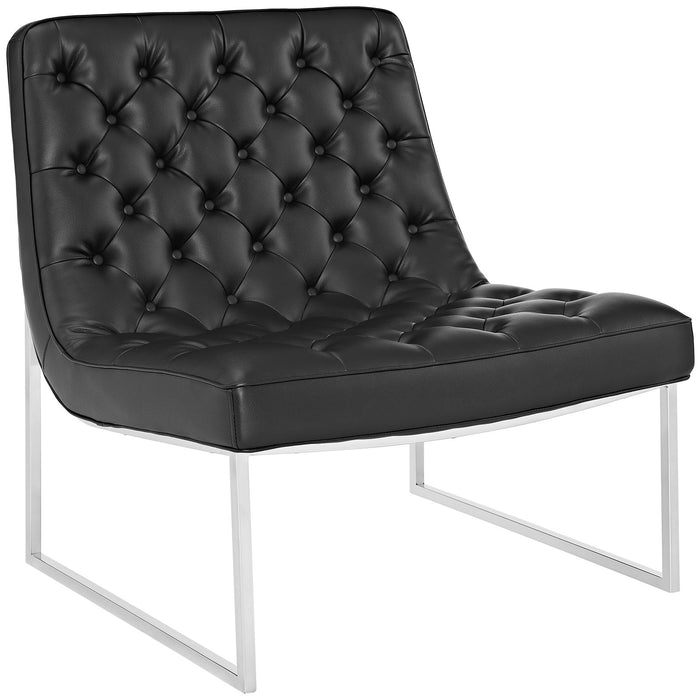 Ibiza Upholstered Vinyl Lounge Chair 2089-BLK