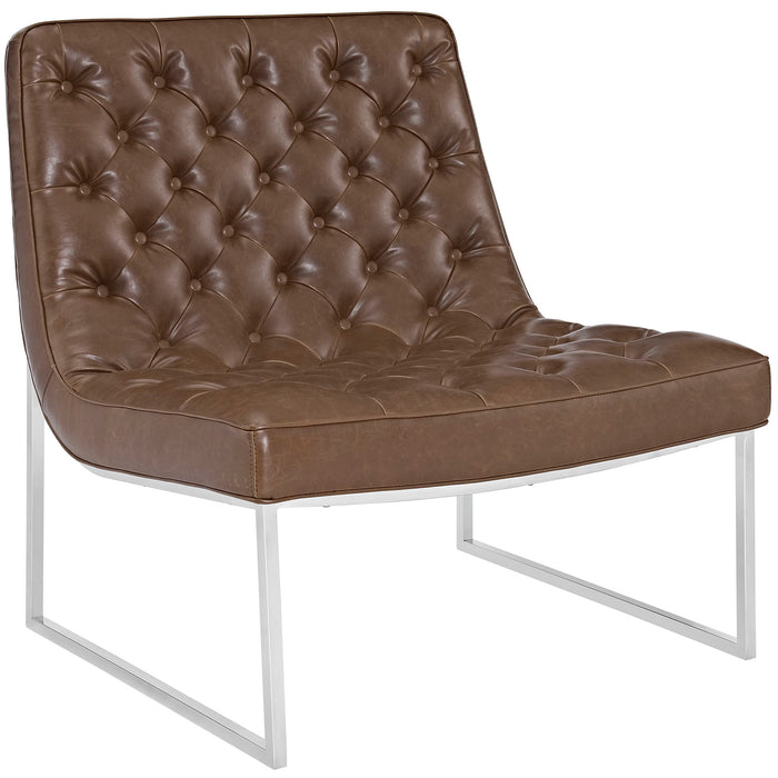 Ibiza Upholstered Vinyl Lounge Chair 2089-BRN