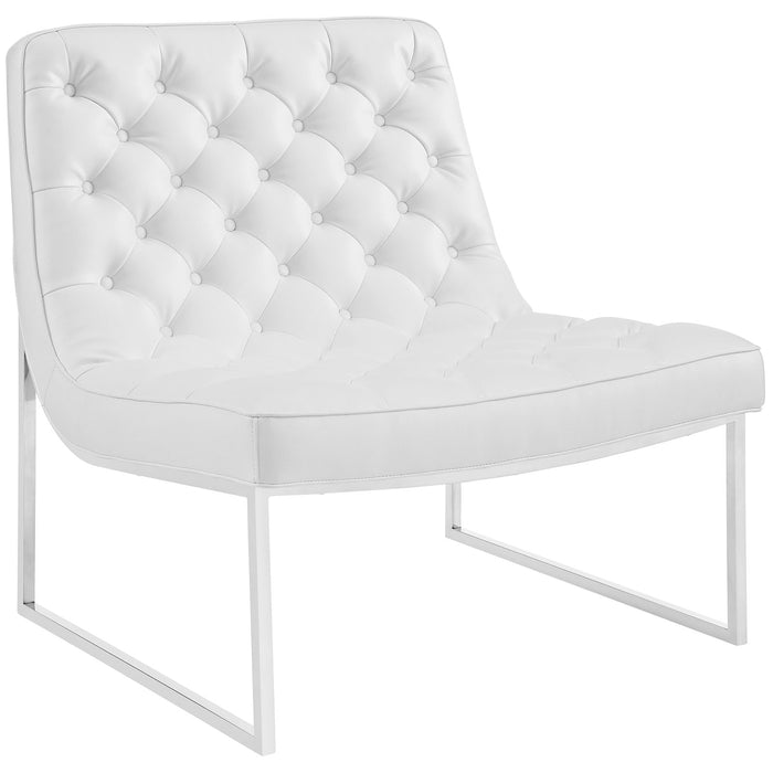 Ibiza Upholstered Vinyl Lounge Chair 2089-WHI