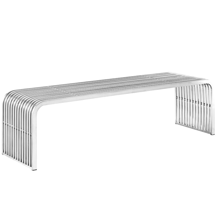 Pipe 60" Stainless Steel Bench 2103-SLV