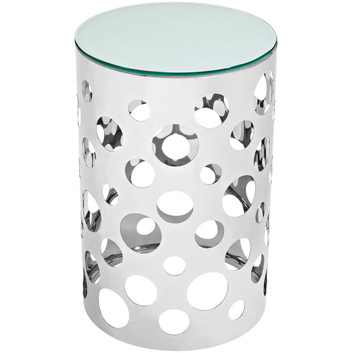 Etch Stainless Steel Side Table 2107-SLV