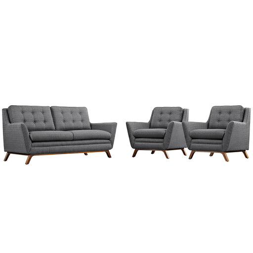 Beguile 3 Piece Upholstered Fabric Living Room Set 2141-DOSET