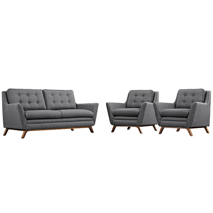 Beguile 3 Piece Upholstered Fabric Living Room Set 2141-DOR-SET