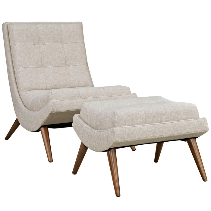 Ramp Upholstered Fabric Lounge Chair Set 2143-SAN