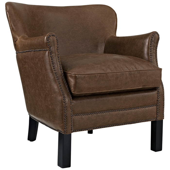 Key Upholstered Vinyl Armchair 2153-BRN