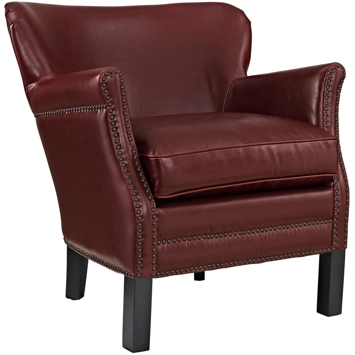 Key Upholstered Vinyl Armchair 2153-RED