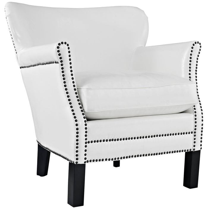 Key Upholstered Vinyl Armchair 2153-WHI