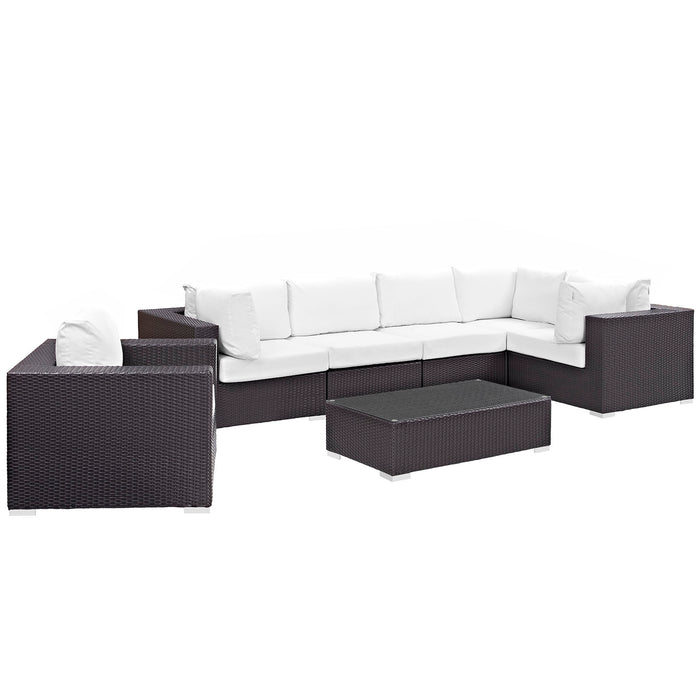 Convene 7 Piece Outdoor Patio Sectional Set 2157-EXP-WHI-SET