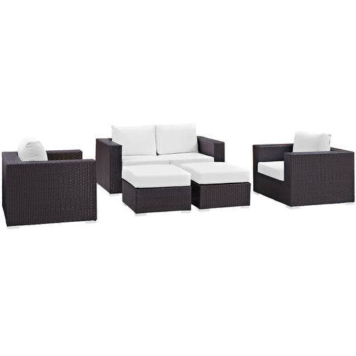 Convene 5 Piece Outdoor Patio Sofa Set 2158-EXP-WHI-SET