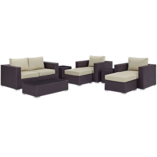 Convene 8 Piece Outdoor Patio Sofa Set 2159-EXP-BEI-SET