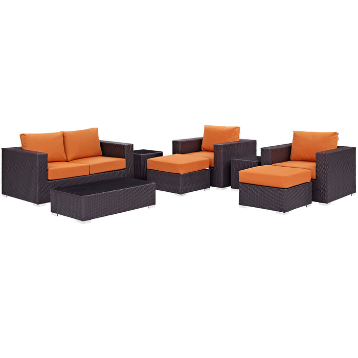 Convene 8 Piece Outdoor Patio Sofa Set 2159-EXP-ORA-SET