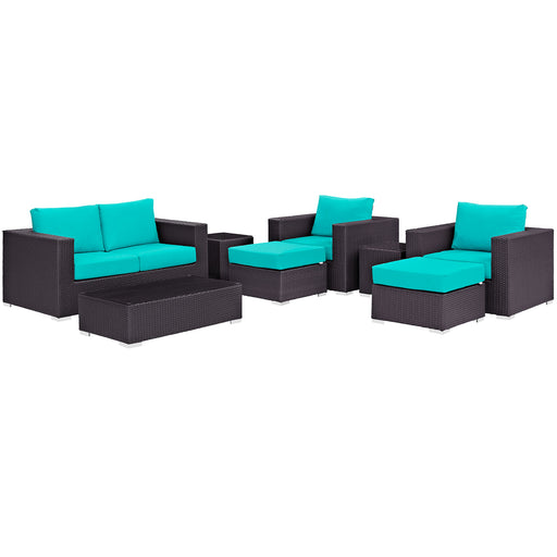 Convene 8 Piece Outdoor Patio Sofa Set 2159-EXP-TRQ-SET