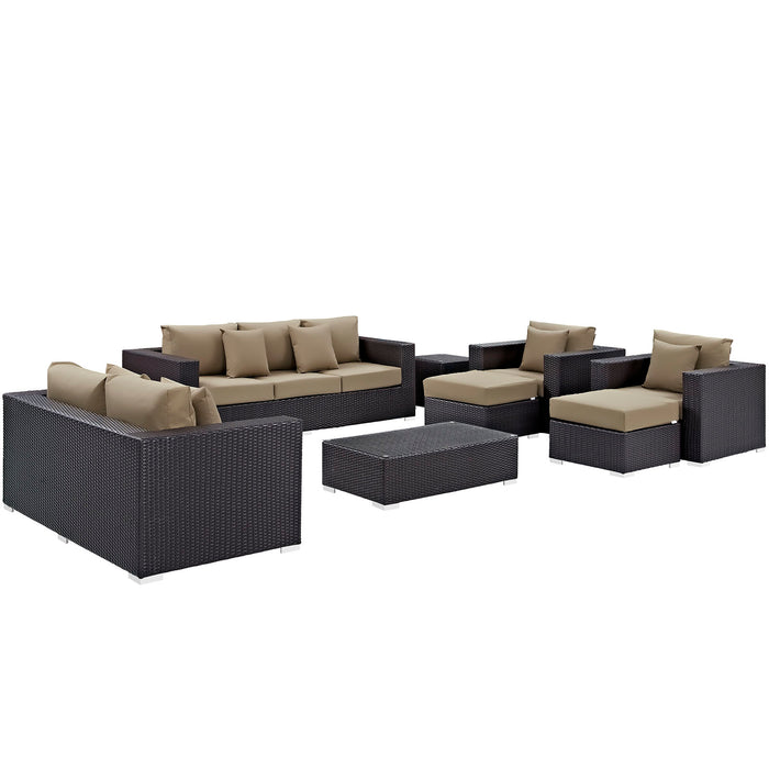 Convene 9 Piece Outdoor Patio Sofa Set 2161-EXP-MOC-SET