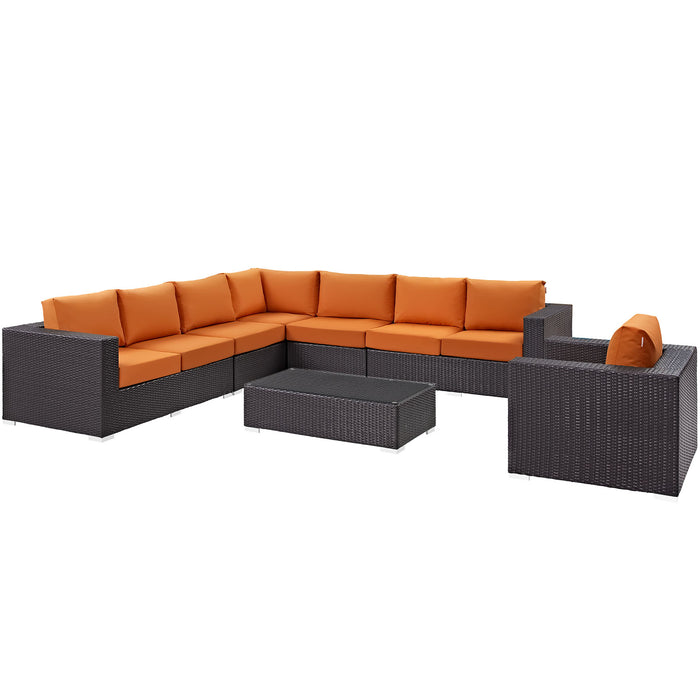 Convene 7 Piece Outdoor Patio Sectional Set 2162-EXP-ORA-SET