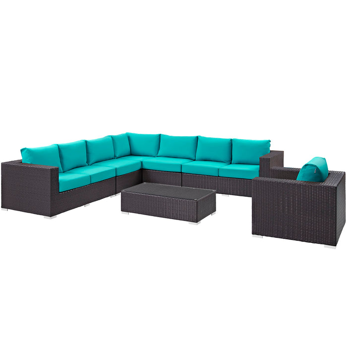 Convene 7 Piece Outdoor Patio Sectional Set 2162-EXP-TRQ-SET