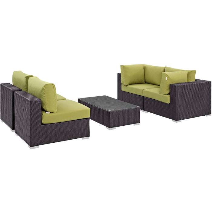 Convene 5 Piece Outdoor Patio Sectional Set 2163-EXP-PESET