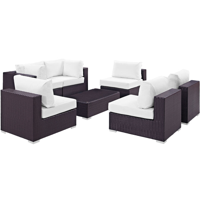 Convene 7 Piece Outdoor Patio Sectional Set 2164-EXP-WHI-SET