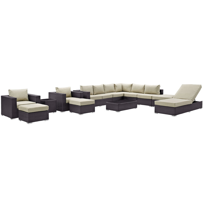 Convene 12 Piece Outdoor Patio Sectional Set 2165-EXP-BEI-SET