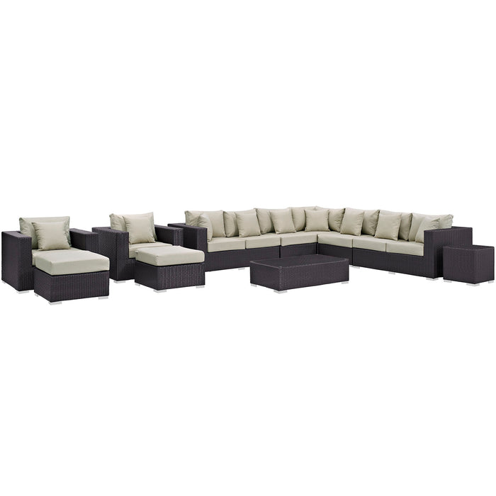 Convene 11 Piece Outdoor Patio Sectional Set 2166-EXP-BEI-SET