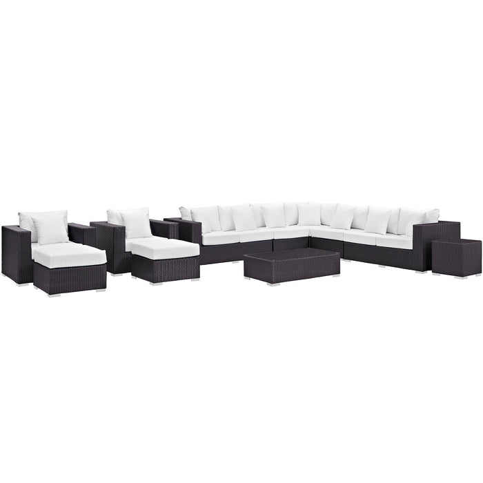 Convene 11 Piece Outdoor Patio Sectional Set 2166-EXP-WHI-SET