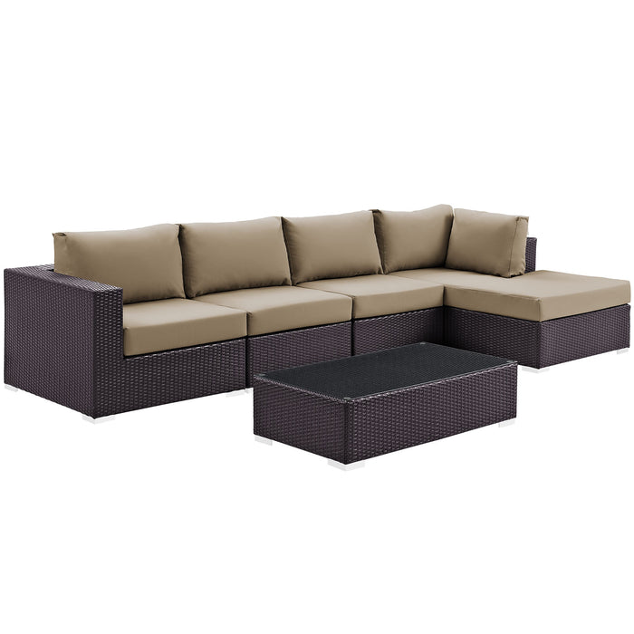 Convene 5 Piece Outdoor Patio Sectional Set 2167-EXP-MOC-SET