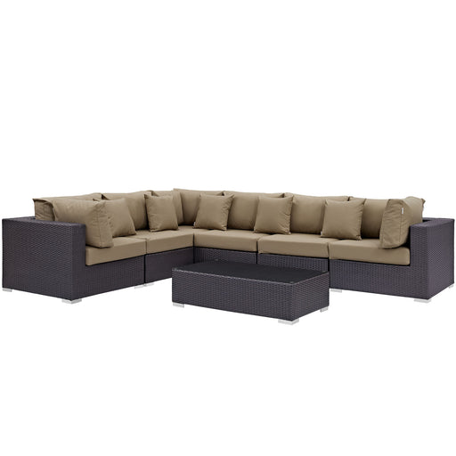 Convene 7 Piece Outdoor Patio Sectional Set 2168-EXP-MOC-SET