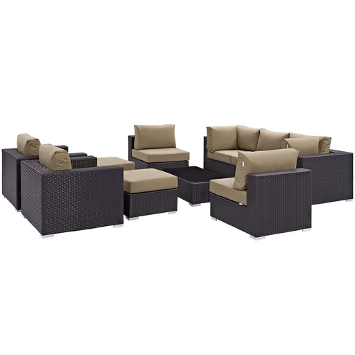 Convene 10 Piece Outdoor Patio Sectional Set 2169-EXP-MOC-SET