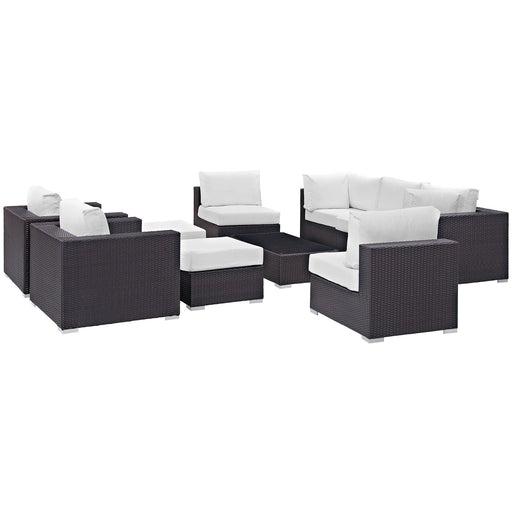 Convene 10 Piece Outdoor Patio Sectional Set 2169-EXP-WHI-SET