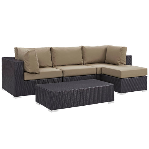 Convene 5 Piece Outdoor Patio Sectional Set 2172-EXP-MOC-SET