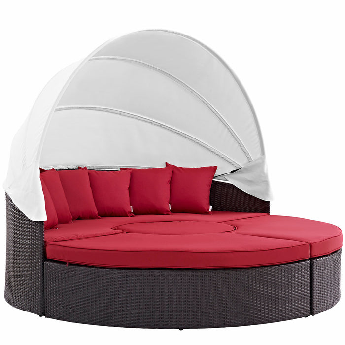 Convene Canopy Outdoor Patio Daybed 2173-EXP-RED-SET