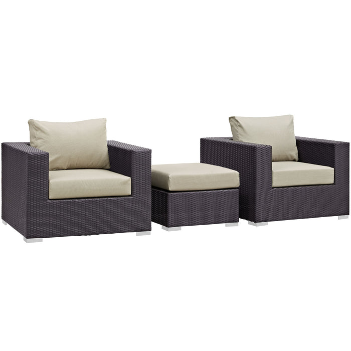 Convene 3 Piece Outdoor Patio Sofa Set 2174-EXP-BEI-SET