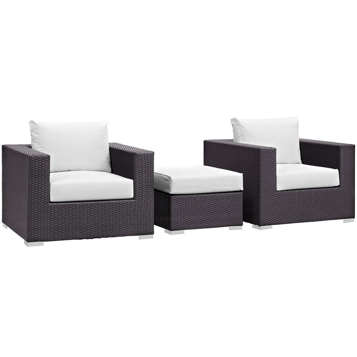 Convene 3 Piece Outdoor Patio Sofa Set 2174-EXP-WHI-SET