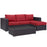 Convene 3 Piece Outdoor Patio Sofa Set 2178-EXP-RED-SET