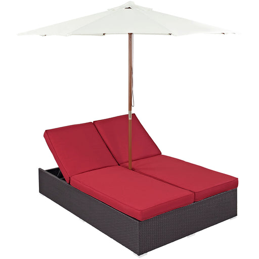 Convene Double Outdoor Patio Chaise 2180-EXP-RED-SET