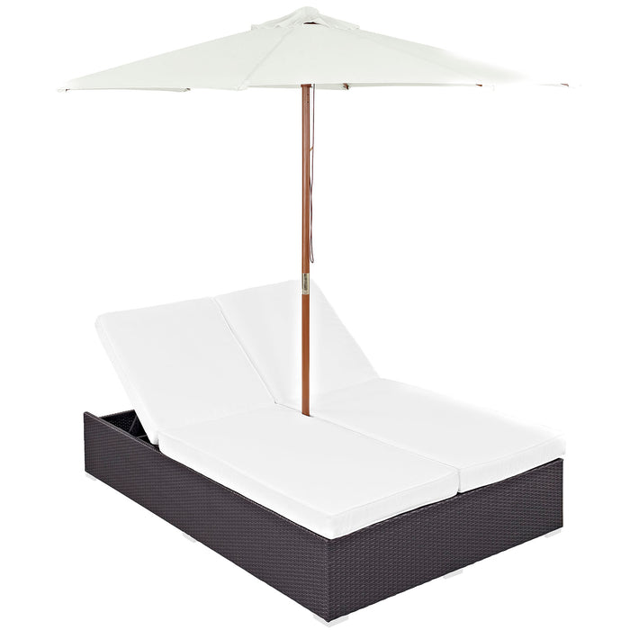 Convene Double Outdoor Patio Chaise 2180-EXP-WHI-SET