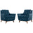 Beguile 2 Piece Upholstered Fabric Living Room Set 2185-AZU-SET