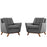 Beguile 2 Piece Upholstered Fabric Living Room Set 2185-DOR-SET