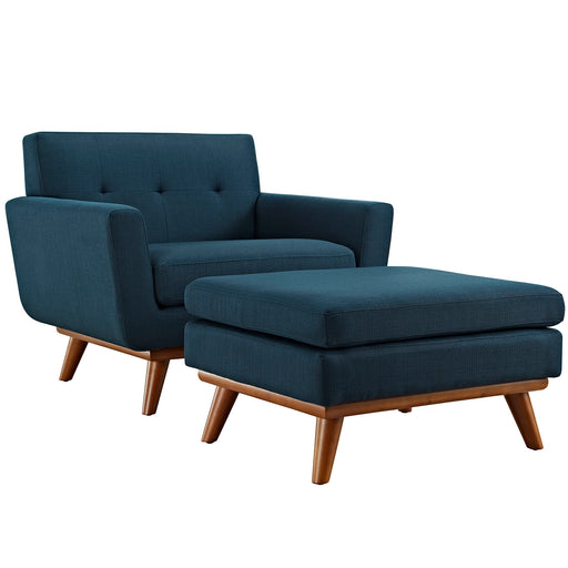 Engage 2 Piece Armchair and Ottoman 2187-AZU-SET